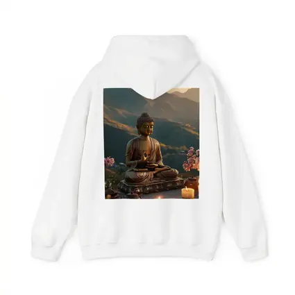 Golden Buddha Statue Mountain Sunset Candles