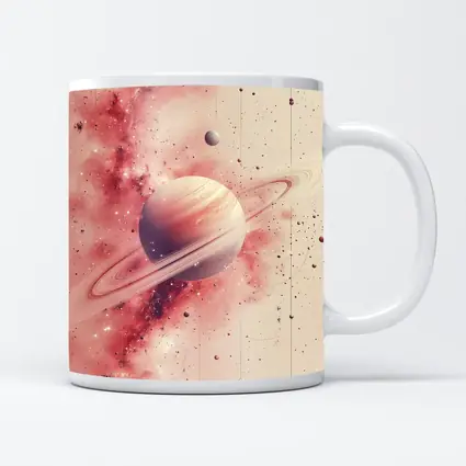 Saturn Rings Pink Galaxy Space Art