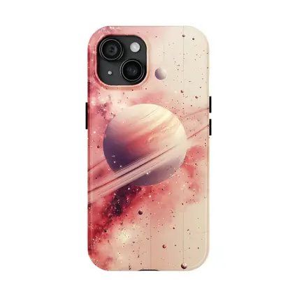 Saturn Rings Pink Galaxy Space Art