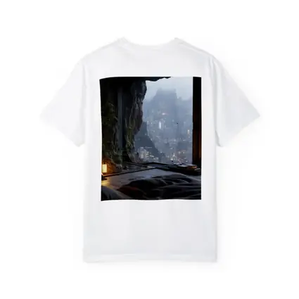 Cave Bedroom Overlooking Misty Futuristic City