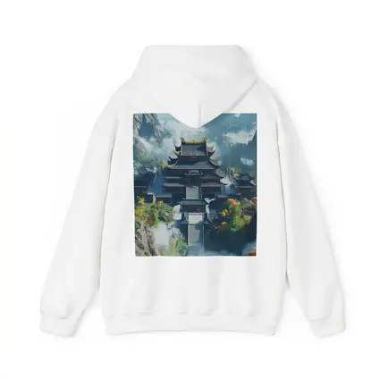 Ancient Chinese Temple Misty Mountain Landscape