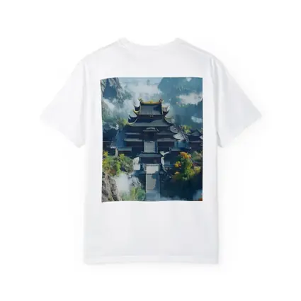 Ancient Chinese Temple Misty Mountain Landscape