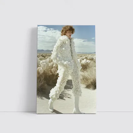 White Sculptural Fashion Desert Landscape Editorial
