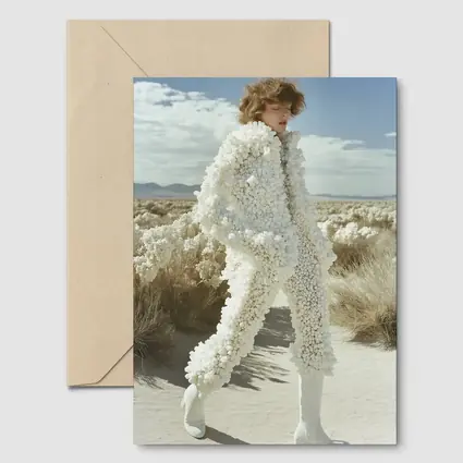 White Sculptural Fashion Desert Landscape Editorial