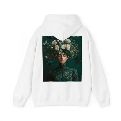 Woman With Flowers And Birds Teal