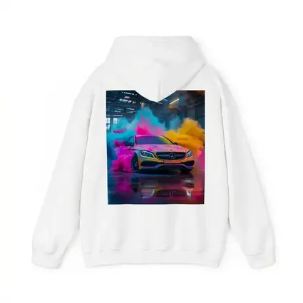 Mercedes C Class Colorful Smoke Industrial Garage