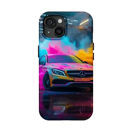 Mercedes C Class Colorful Smoke Industrial Garage