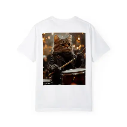 Tabby Cat Drummer Leather Jacket Sparks