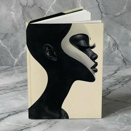 Black White Profile Portrait Abstract Art