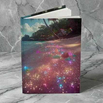 Glitter Beach Tropical Palm Trees Colorful Sand