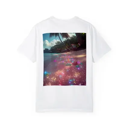 Glitter Beach Tropical Palm Trees Colorful Sand