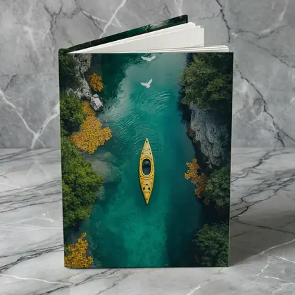 Yellow Kayak Aerial View Turquoise River