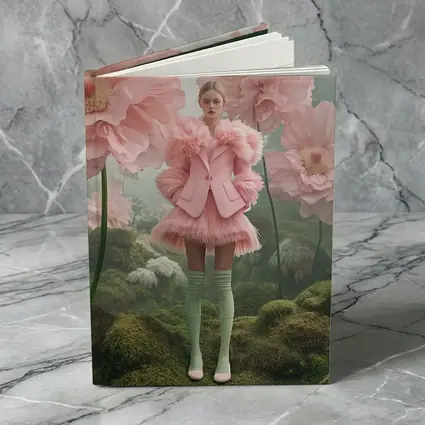 Pink Fashion Woman Giant Floral Fantasy
