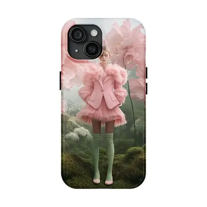 Pink Fashion Woman Giant Floral Fantasy