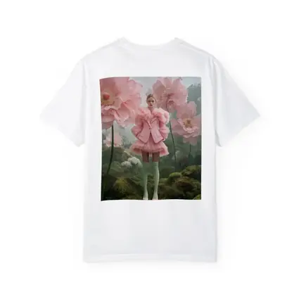 Pink Fashion Woman Giant Floral Fantasy