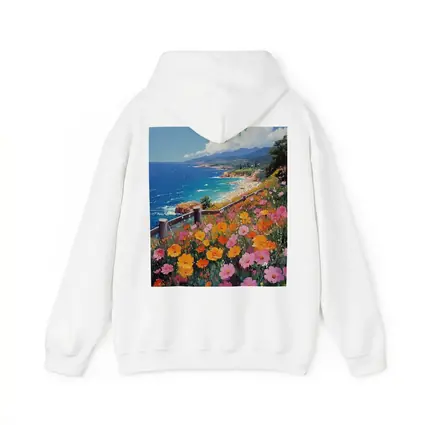 Coastal Wildflowers Overlooking Sunny Blue Ocean