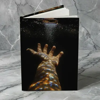 Hand Reaching Through Golden Underwater Light