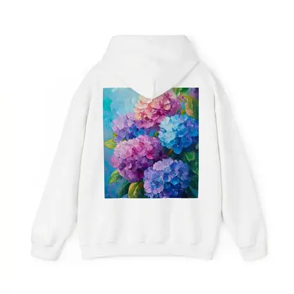 Hydrangea Bouquet Oil Painting Blue Background