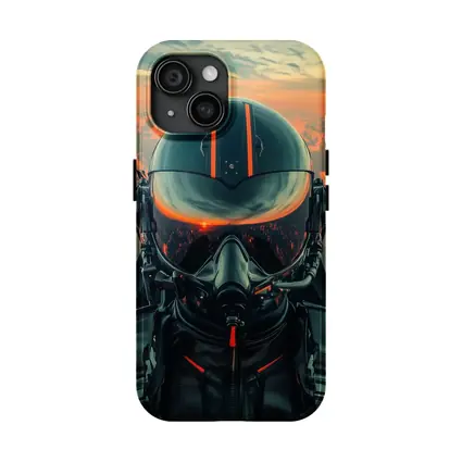 Fighter Pilot Helmet Sunset Canyon Aerial View