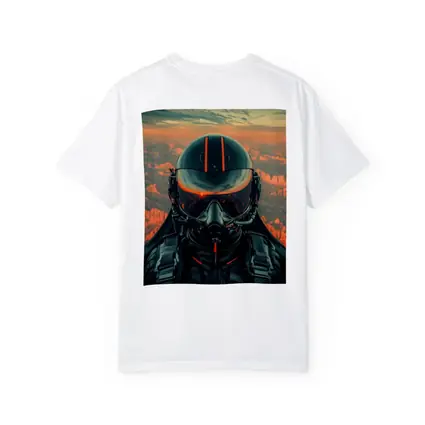 Fighter Pilot Helmet Sunset Canyon Aerial View
