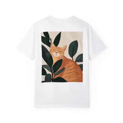 Orange Tabby Cat Among Dark Green Leaves