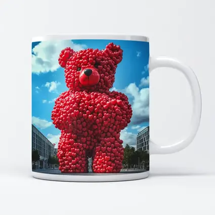 Giant Red Heart Teddy Bear Urban Square