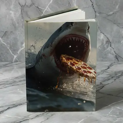 Great White Shark Eating Pizza Ocean Splash