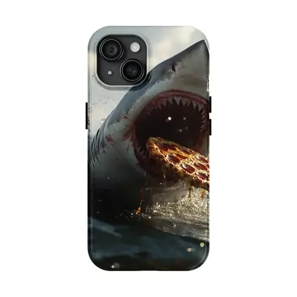 Great White Shark Eating Pizza Ocean Splash