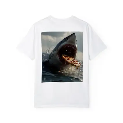 Great White Shark Eating Pizza Ocean Splash