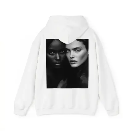 Two Women Black and White Fashion Portrait