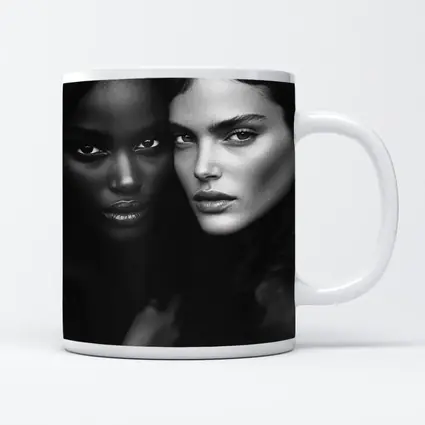Two Women Black and White Fashion Portrait