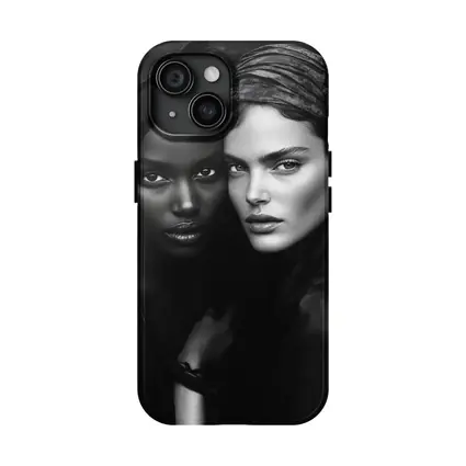 Two Women Black and White Fashion Portrait