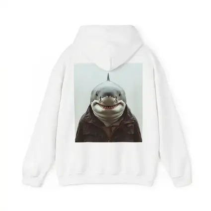 Shark in Brown Jacket White Background
