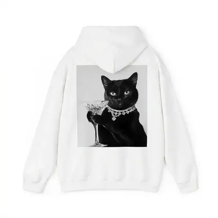 Black Cat Diamond Necklace Martini Glass Portrait