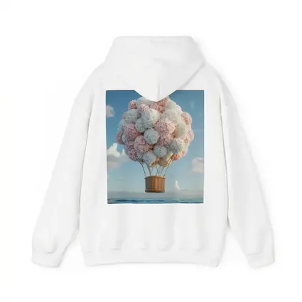 Hydrangea Hot Air Balloon Over Ocean