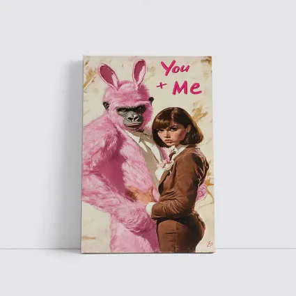 Pink Gorilla Bunny Woman Brown Suit Pop