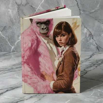 Pink Gorilla Bunny Woman Brown Suit Pop
