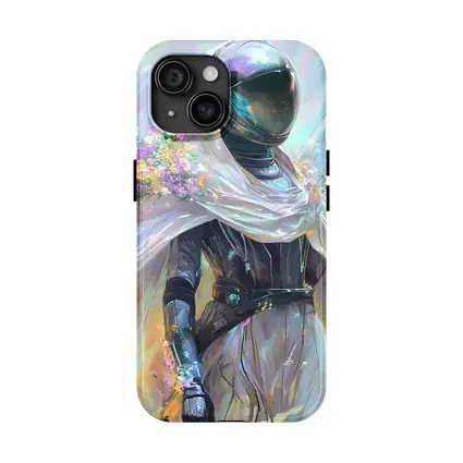 Armored Figure White Veil Floral Fantasy