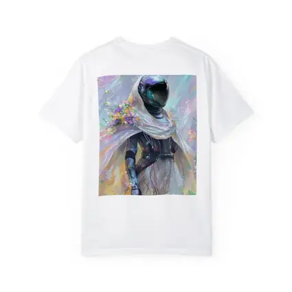 Armored Figure White Veil Floral Fantasy