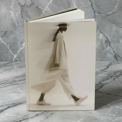 Woman Walking Motion Blur Minimalist Beige