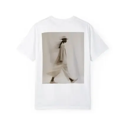 Woman Walking Motion Blur Minimalist Beige
