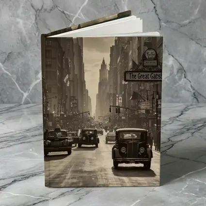 Great Gatsby Vintage City Street Sepia Scene