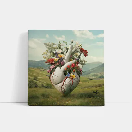 Anatomical Heart Blooming Flowers Green Valley