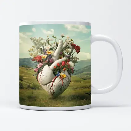 Anatomical Heart Blooming Flowers Green Valley