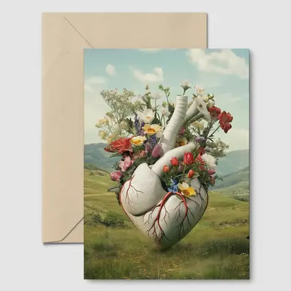 Anatomical Heart Blooming Flowers Green Valley