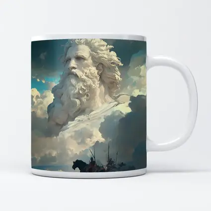 Zeus God Giant Face Clouds Warriors Fantasy