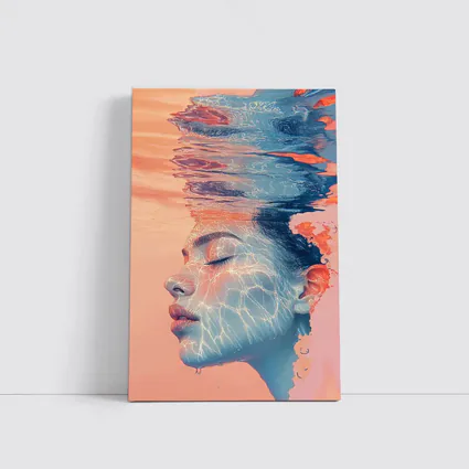 Woman Face Underwater Coral Abstract Art