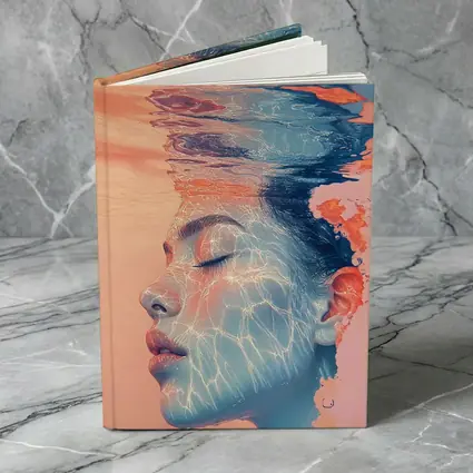 Woman Face Underwater Coral Abstract Art