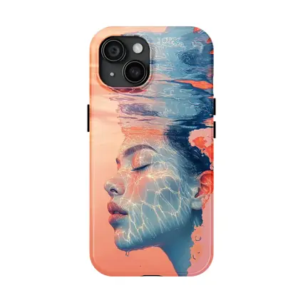 Woman Face Underwater Coral Abstract Art