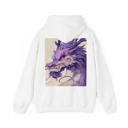 Purple Dragon Head Anime Art Beige Background